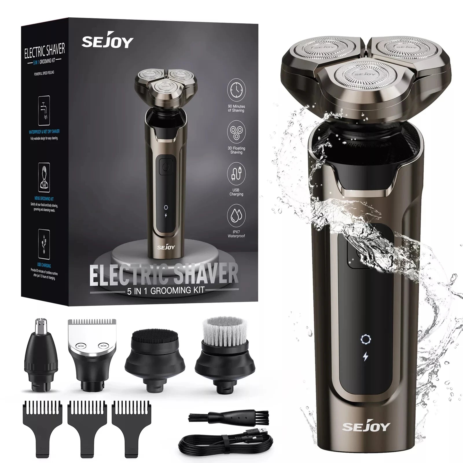 SEJOY 3-in-1 Men’s Electric Shaver