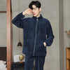 Men’s Flannel Zipper Pajama Set – Autumn/Winter