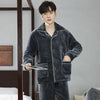 Men’s Flannel Zipper Pajama Set – Autumn/Winter