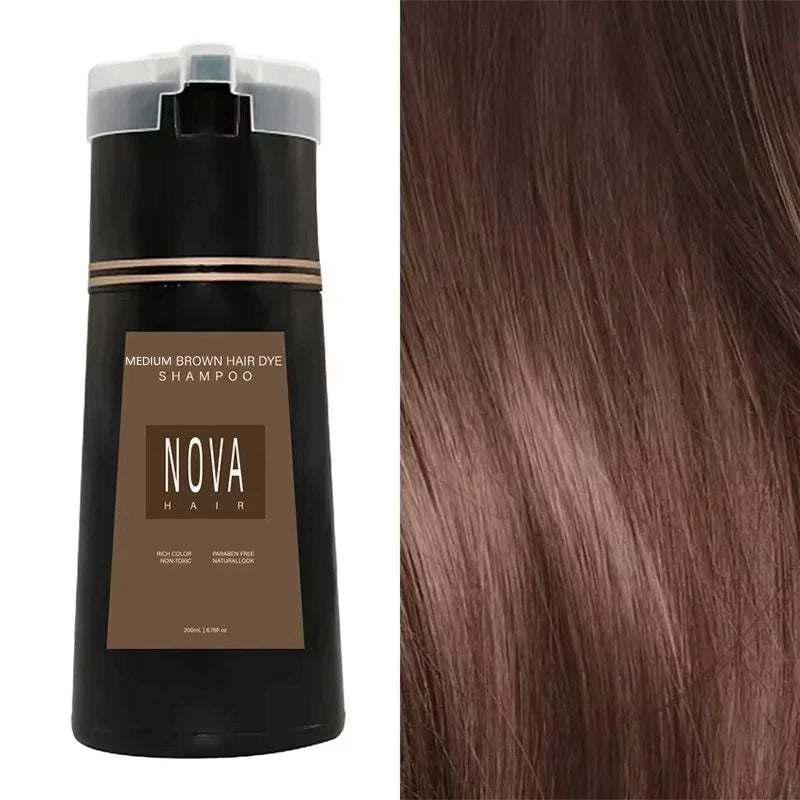 Nova 3-in-1 Natural Black Hair Dye Shampoo