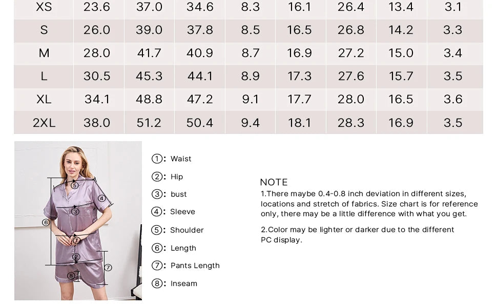 LWQ&ROSE Women’s Ice Silk Summer Pajama Set