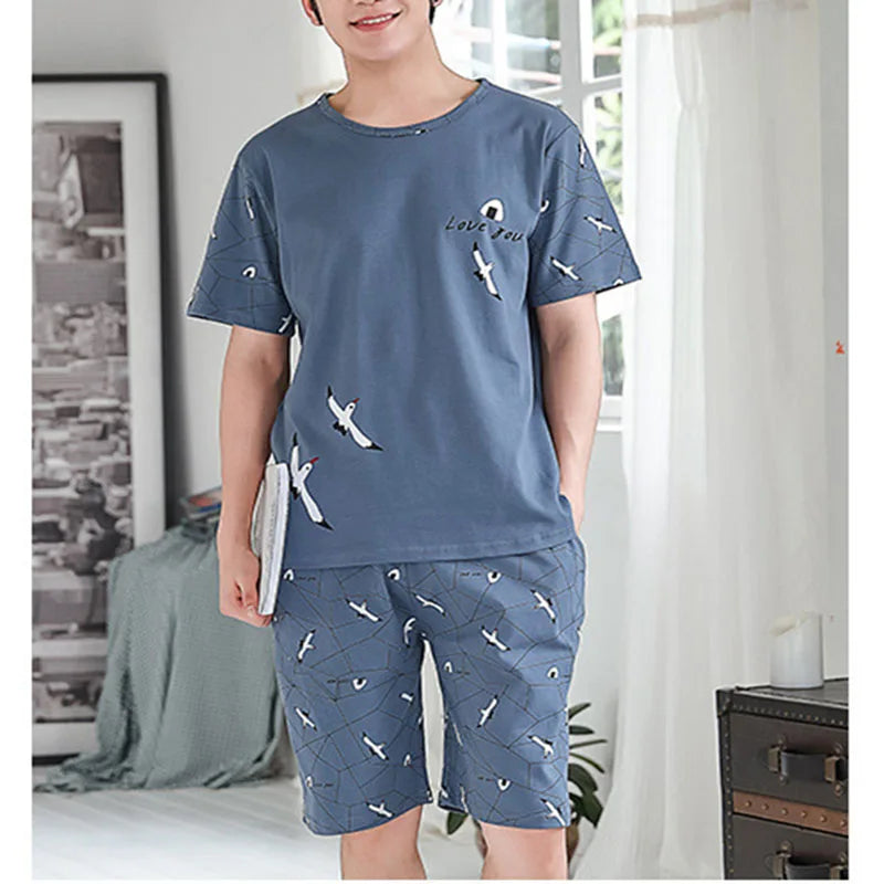 Men’s 2-Piece Striped Bear Sleepwear Set