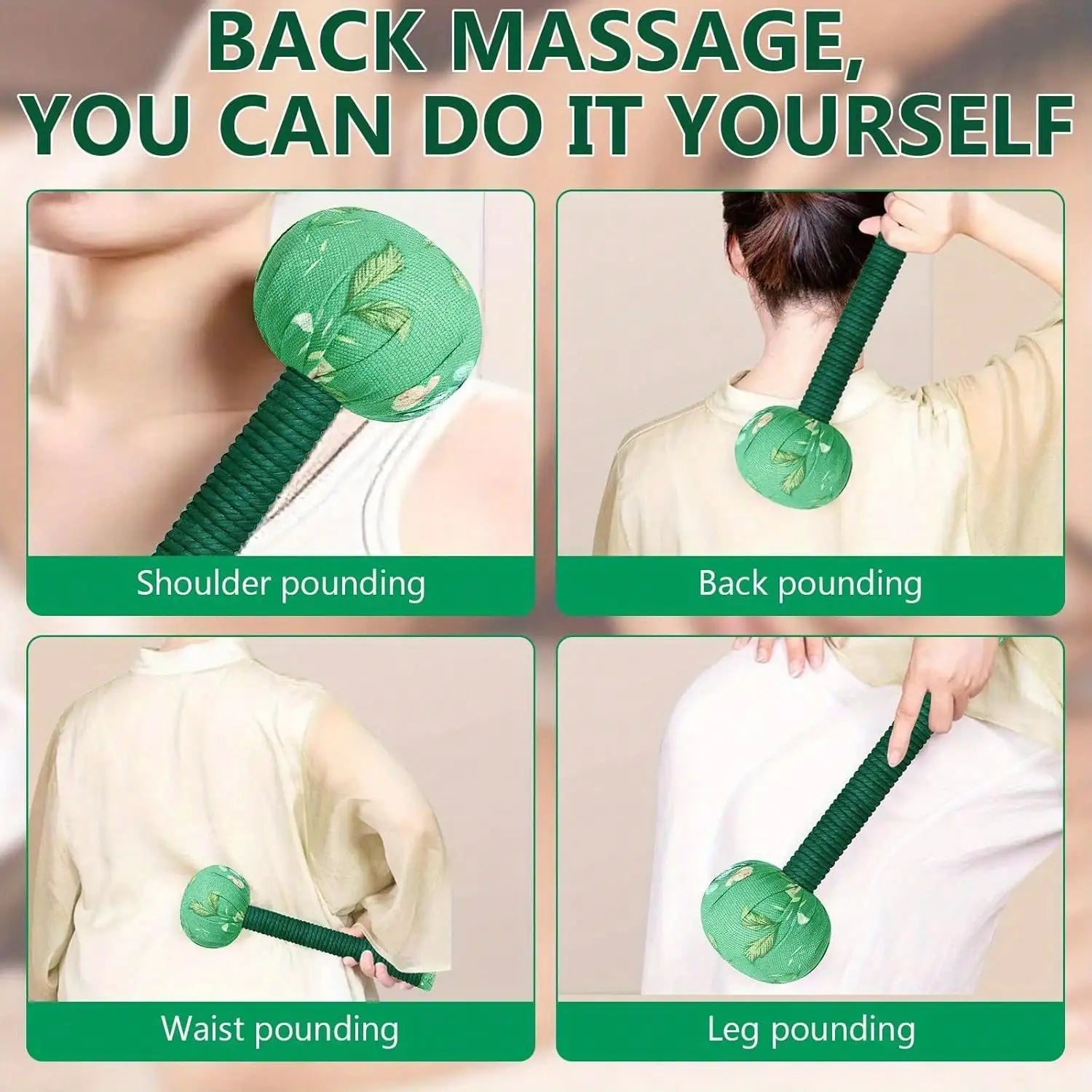 Wormwood Long-Handled Massage Hammer