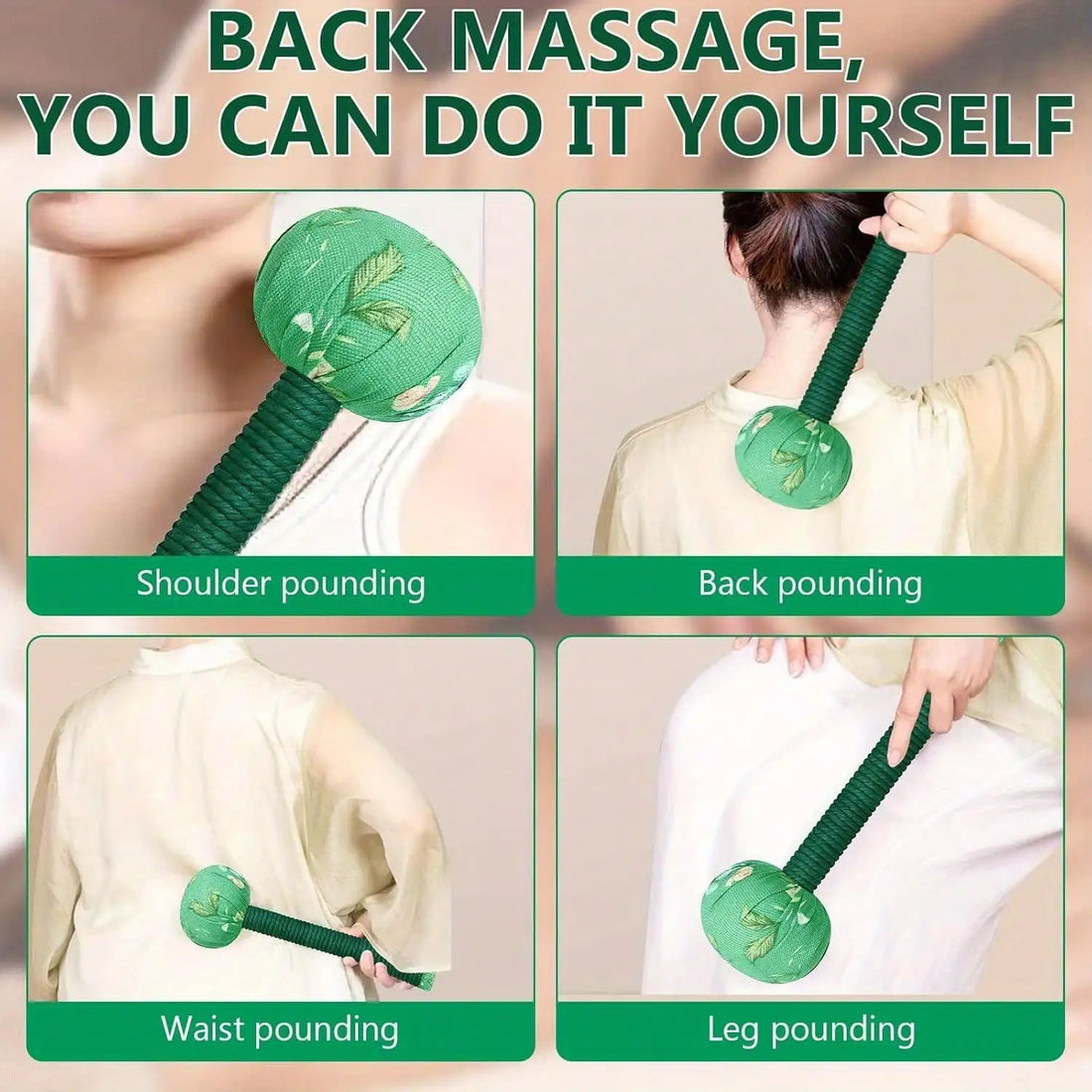Wormwood Long-Handled Massage Hammer