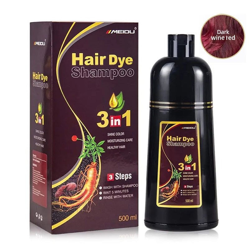 3-in-1 Natural Black Herbal Hair Dye Shampoo